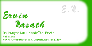 ervin masath business card